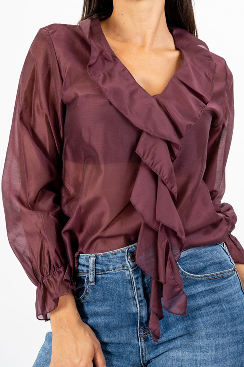 Blusa Tencel Ruffle.