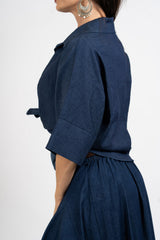 Camicia ampia effetto chambray con manica kimono.
