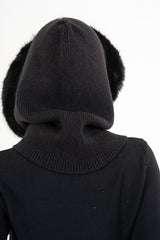 Cappuccio KnitFur con bordo in ecopelliccia