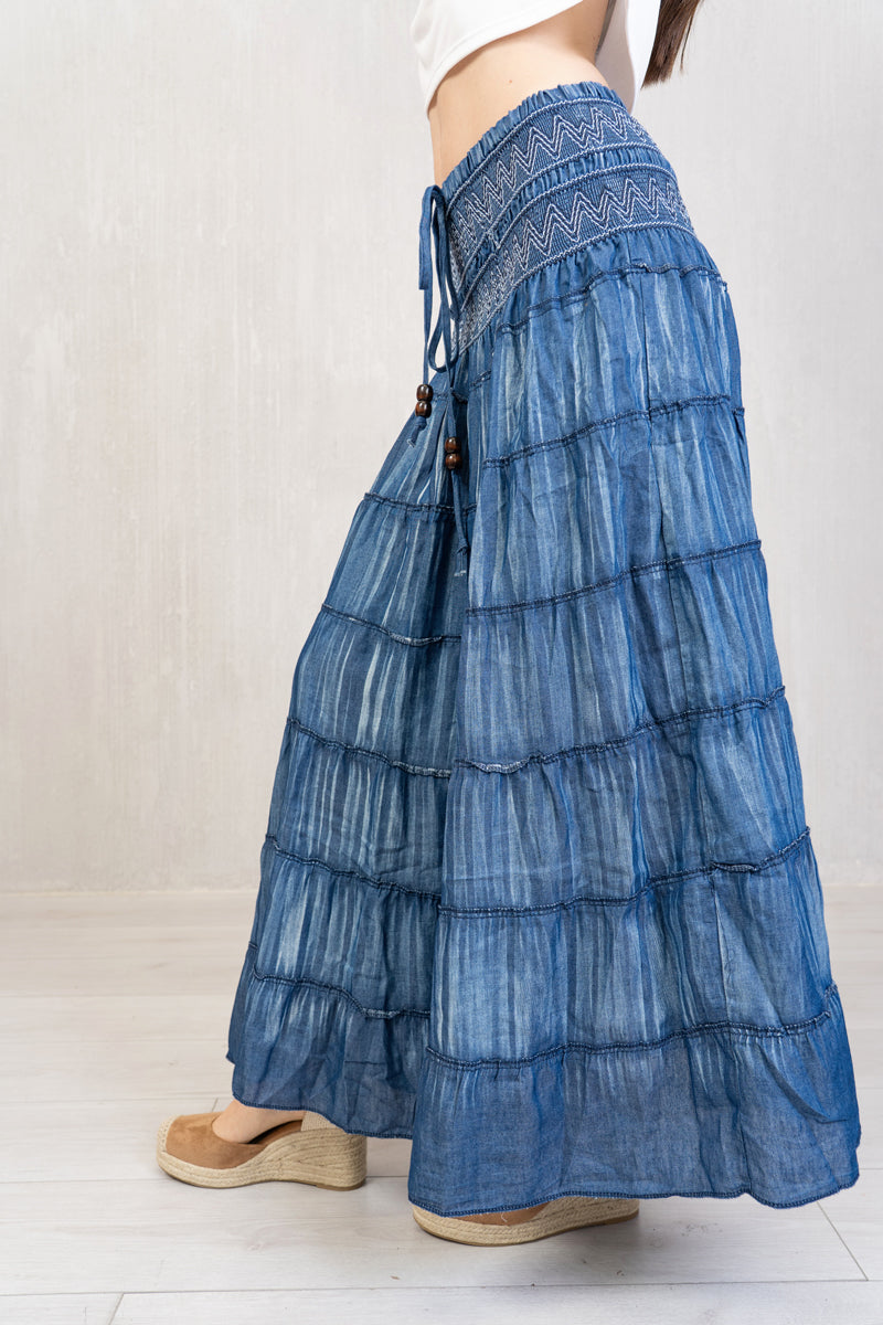 Abito chambray effetto slavato 2 in 1