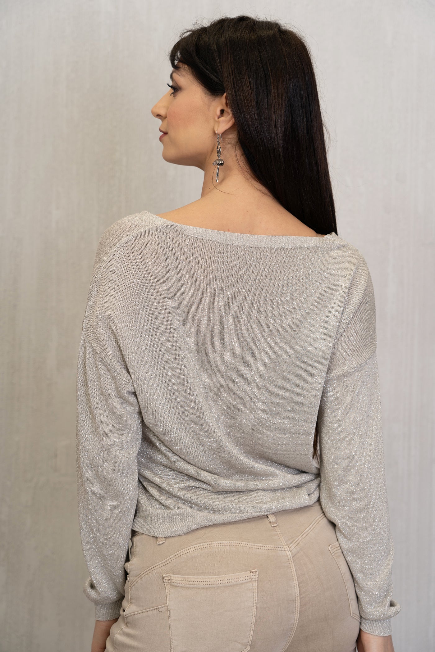 Cardigan leggero con filo lurex
