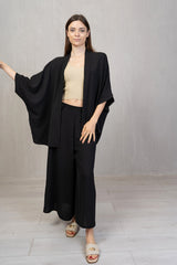 Kimono corto in tessuto fluido