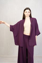 Kimono corto in tessuto fluido