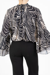 Maglia in georgette velata WildZebra con fodera