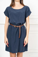 Abito midi over in Tencel con cintura regolabile