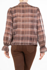 Maglia ShineCheck in georgette con rouche e lurex