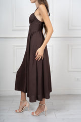 Abito lungo bustier in tela leggera con spalline regolabili Amalfi