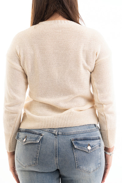 Maglia over 100% cotone con scritta ricamata “No Vabbé”