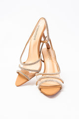 Sandalo Slingback Strass Nude