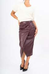 Gonna Midi Ecopelle Draped