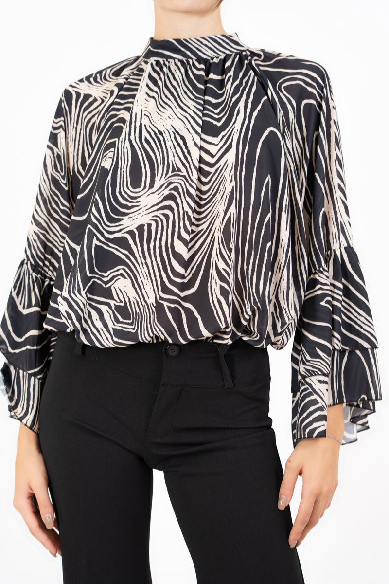 Maglia in georgette velata WildZebra con fodera