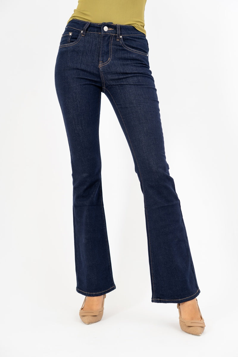 Jeans Flare Elasticizzati Lavaggio Zero