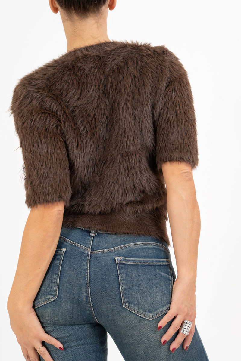 Maglia FurGlam con girocollo gioiello